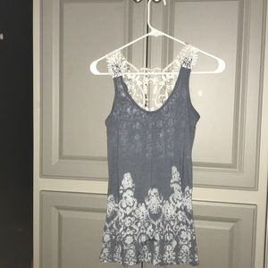 Simmer, laced back tank top